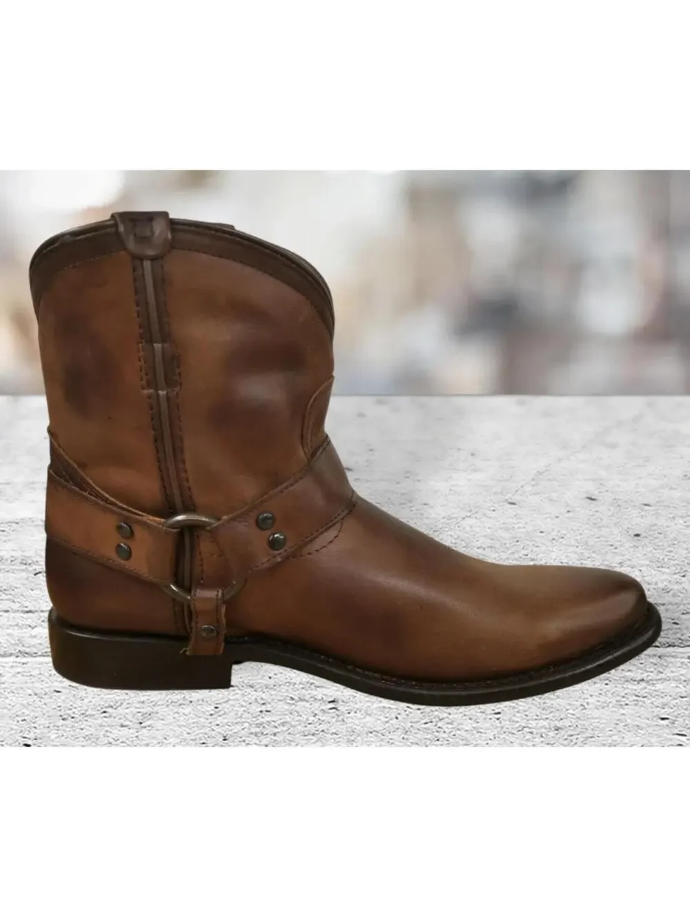 Frye Women's Wyatt Dark Brown Harness Short Pull-On Western Boot Size 8 NEW‎